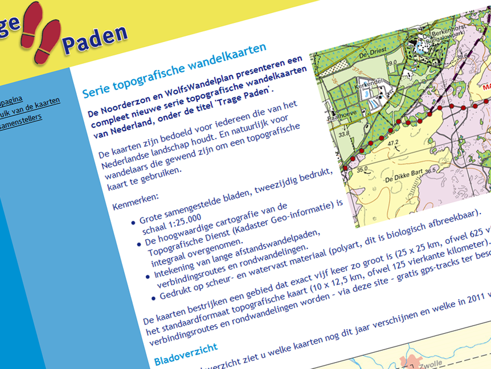 tragepaden.nl: nieuwe serie topografische wandelkaarten van Nederland
