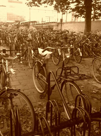 Mijn fiets in de openbare stalling bij Utrecht CS (100917-0730)